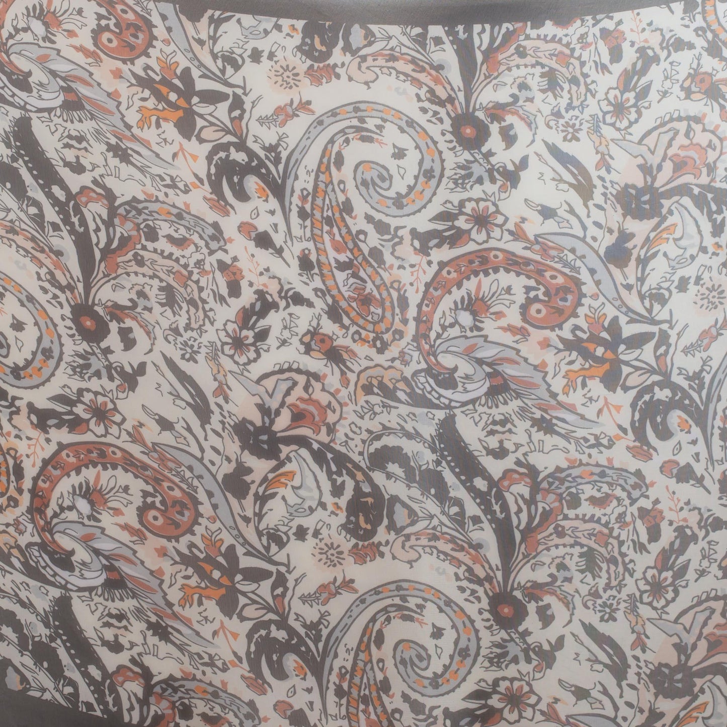 Eșarfă fină cu efect de mătase, imprimeu paisley garden, 160 x 50 cm - Bad B*Tch