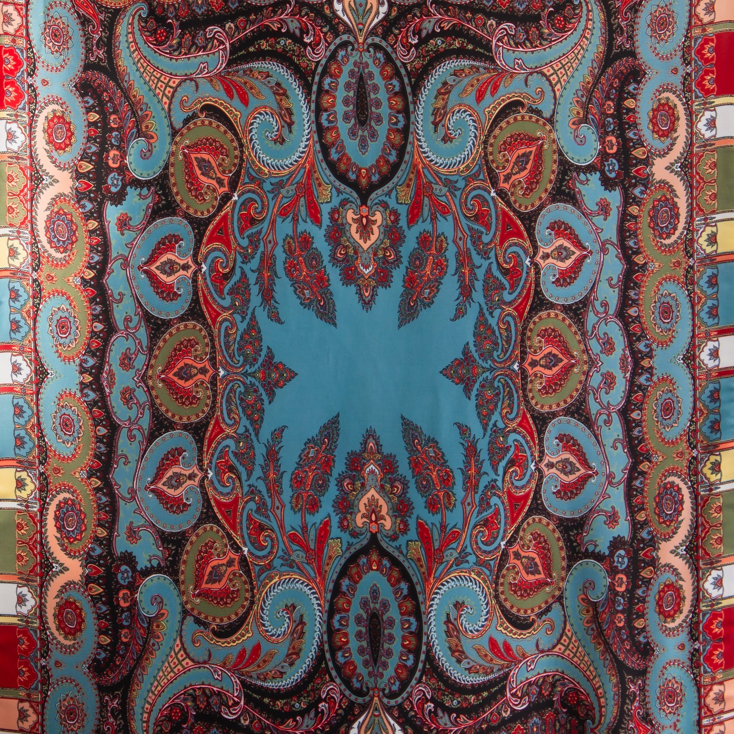 Eșarfă fină și deosebită cu efect de mătase cu motive orientale, 183 x 80 cm - Multicolor