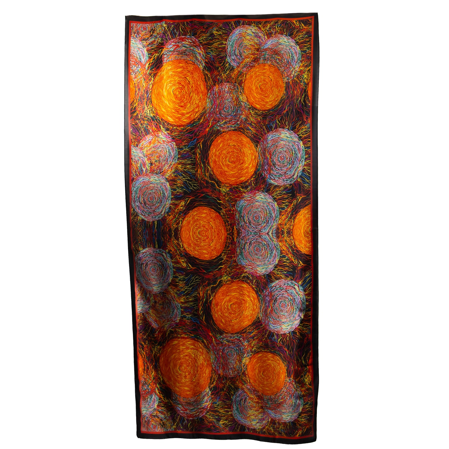 Eșarfă fină și deosebită cu efect de mătase, fantezie abstractă, 183 x 80 cm - Multicolor