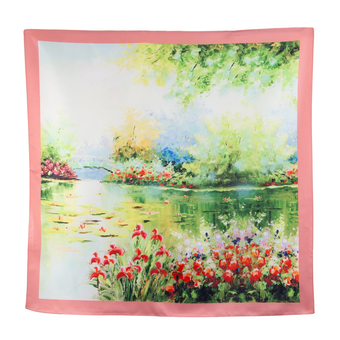 Eșarfă fină și deosebită cu efect mătase, armonia naturii, 68 x 68 cm - Verde
