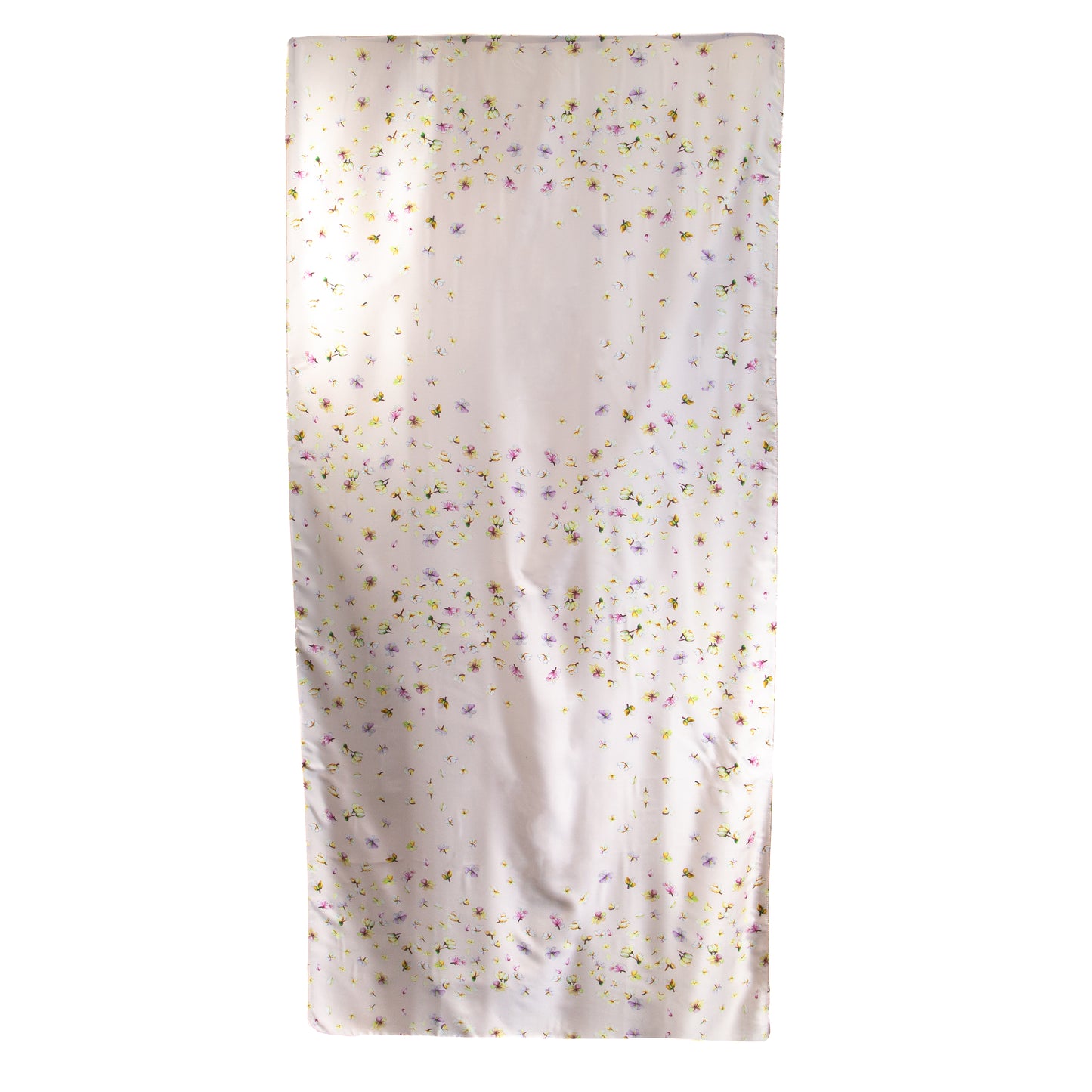 Eșarfă fină și deosebită cu efect mătase cu flori delicate, 180 x 85 cm - Roz