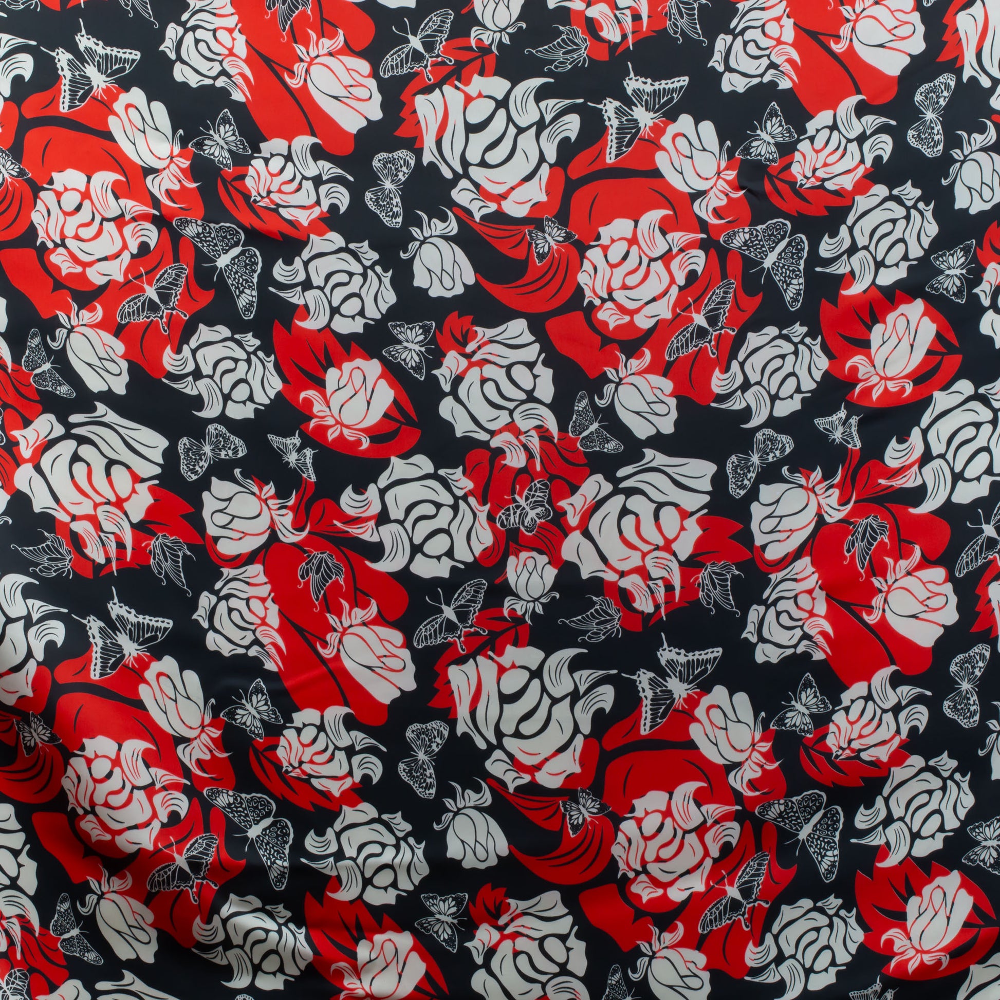 Eșarfă fină și deosebită cu efect mătase, imprimeu japanese rose, 180 x 90 cm