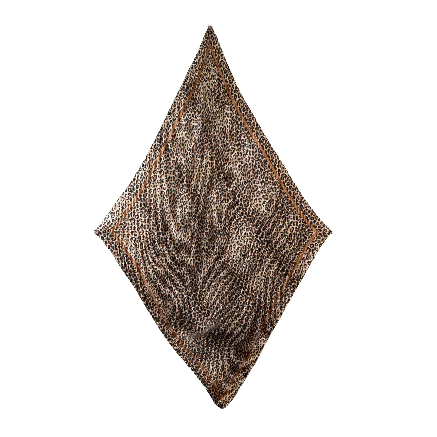 Eșarfă plisată din satin, animal print, 120 x 80 cm - Maro