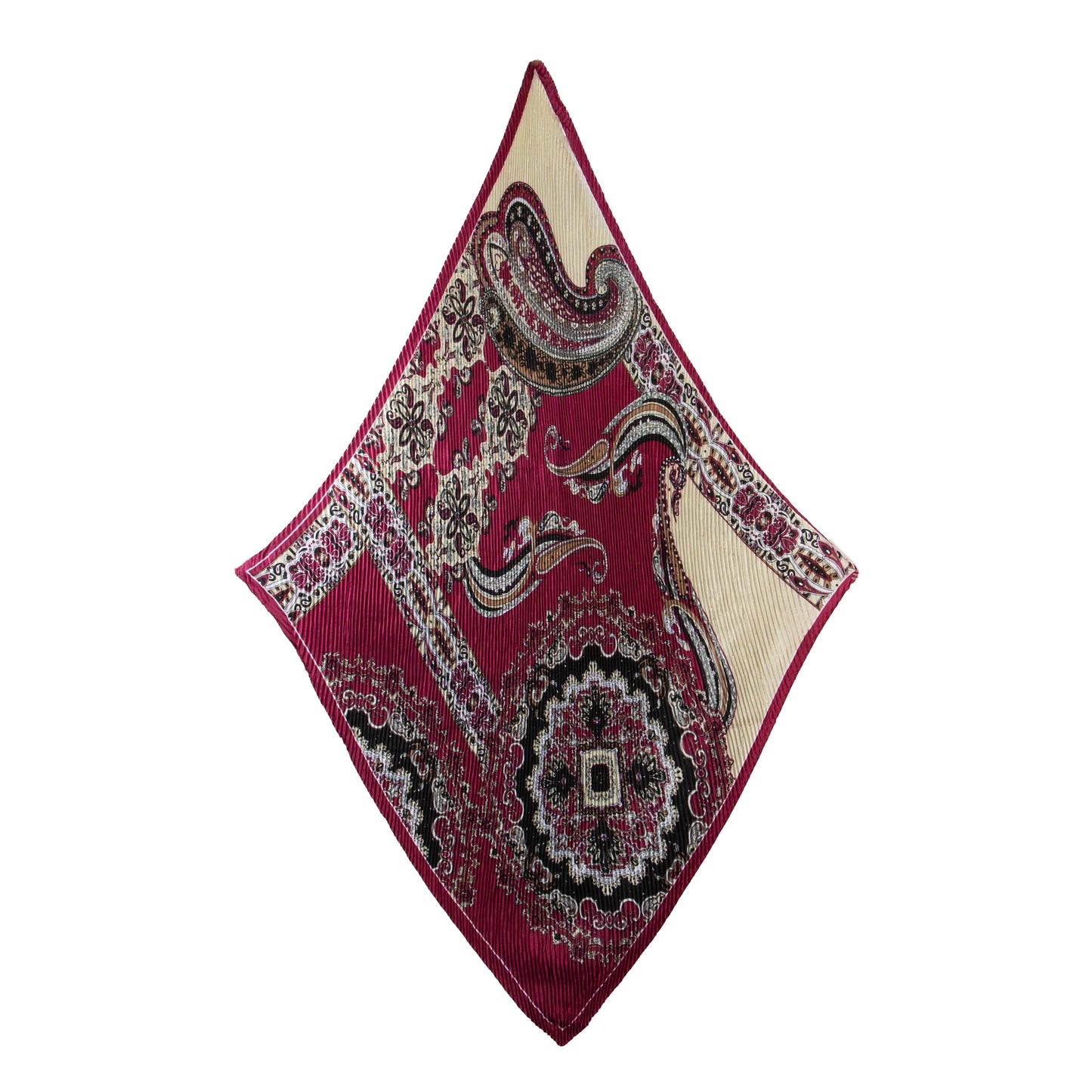 Eșarfă plisată din satin, eleganță clasică, 120 x 80 cm - Mov