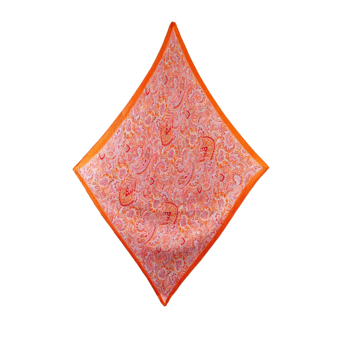 Eșarfă plisată din satin, inspirație orientală, 120 x 80 cm - Portocaliu, Roz