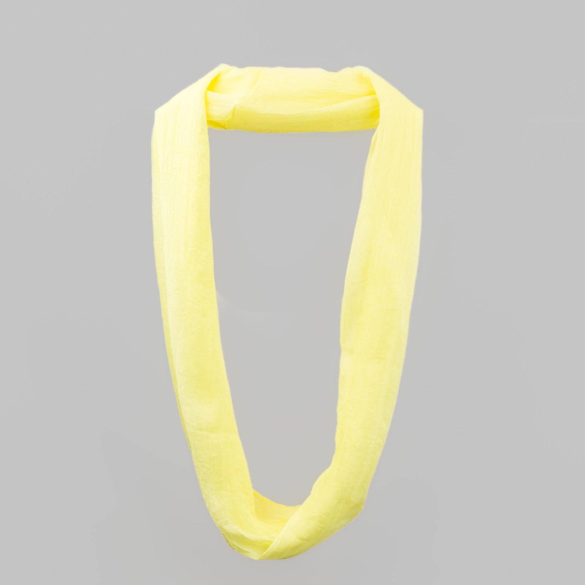 Eșarfă rotundă creponată cu efect de mătase , 70 x 70 cm - Galben