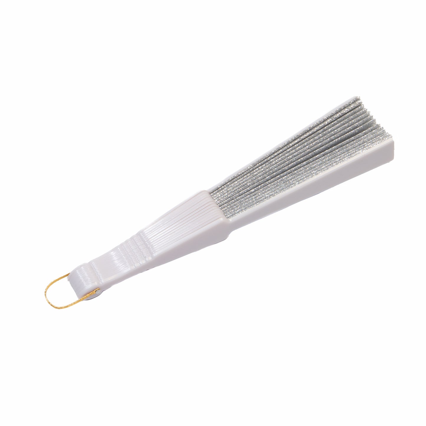 Evantai pliabil ușor, 23 cm, cu sclipici - Argintiu