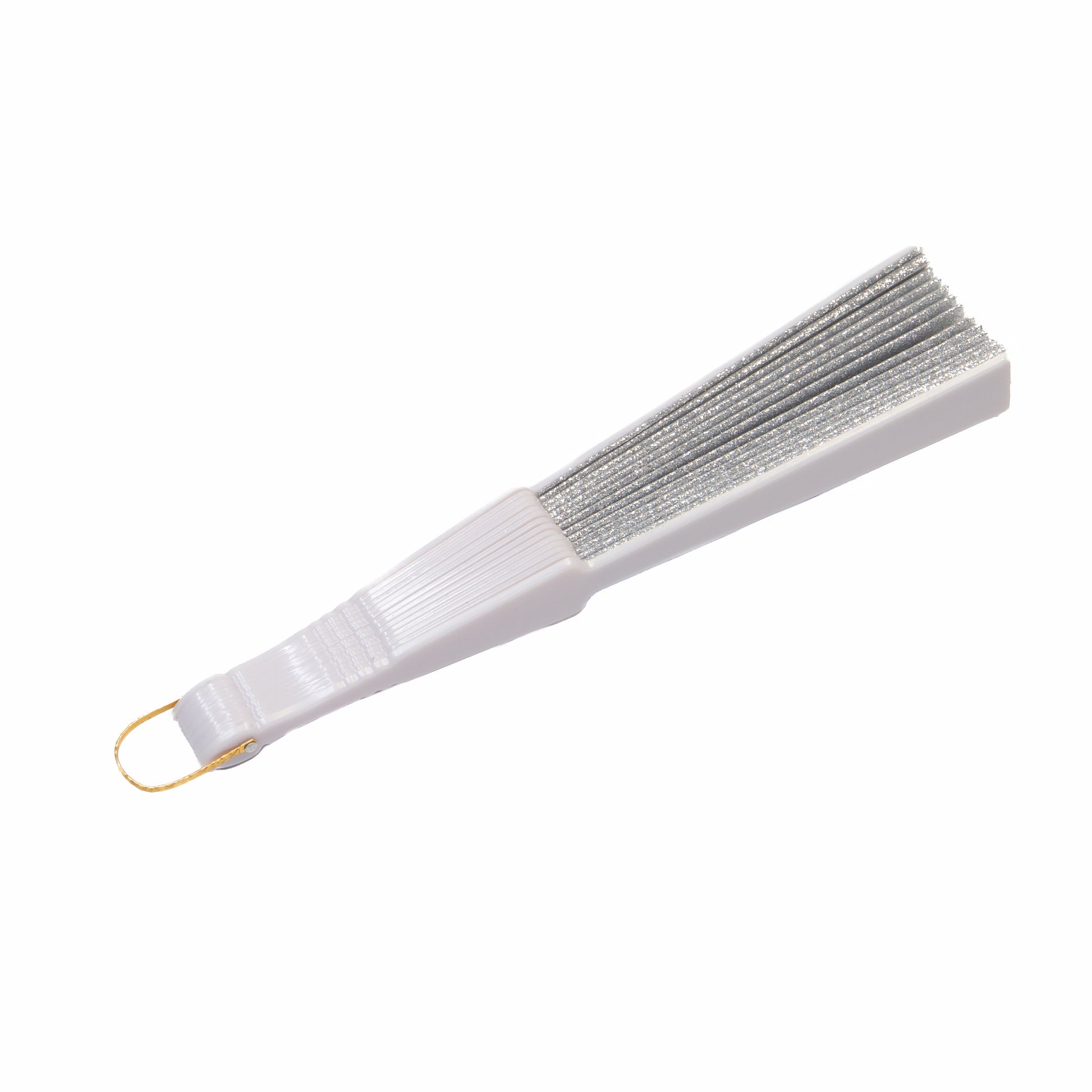 Evantai pliabil ușor, 23 cm, cu sclipici - Argintiu