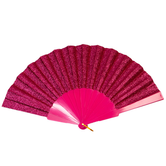 Evantai pliabil ușor, 23 cm, cu sclipici - Roz
