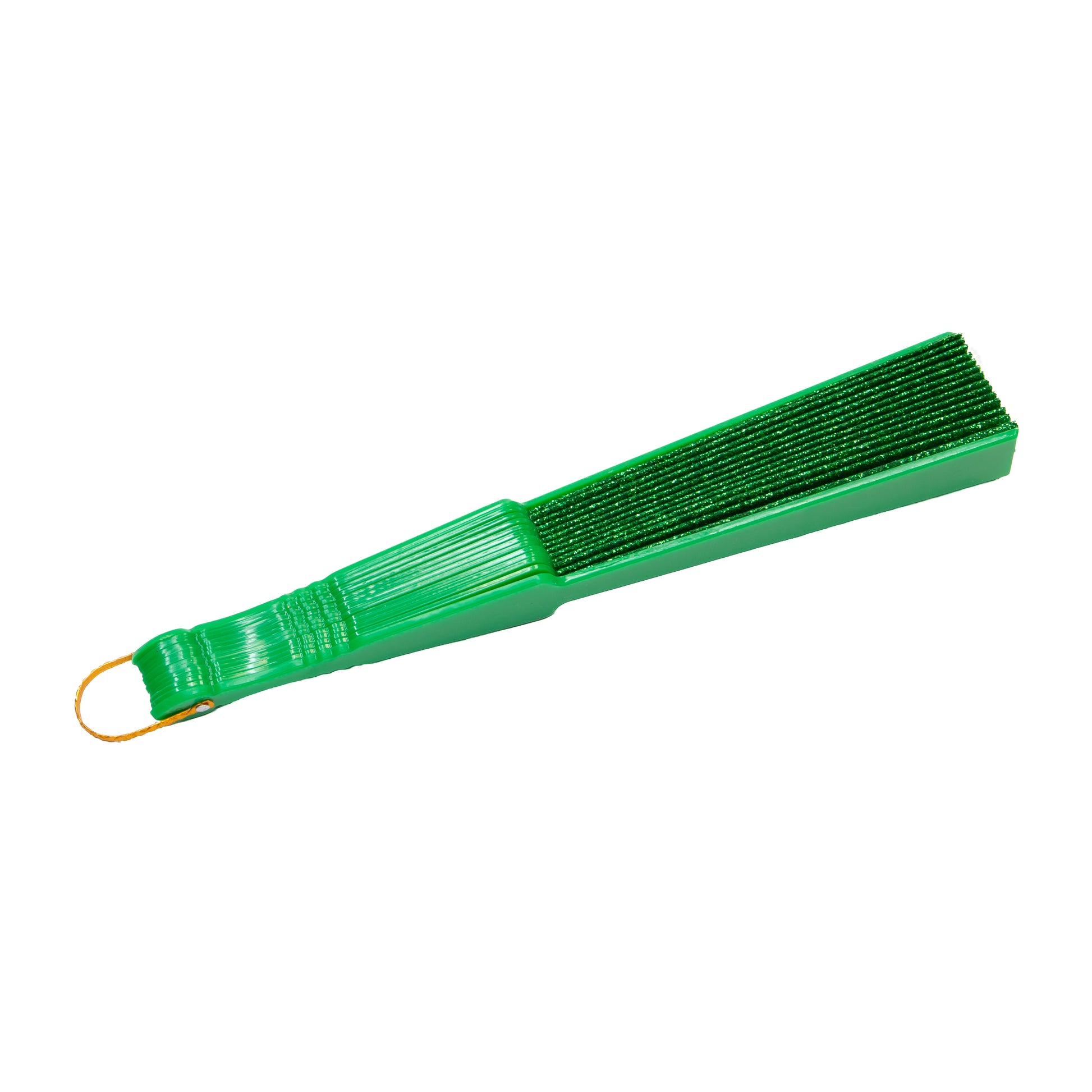 Evantai pliabil ușor, 23 cm, cu sclipici - Verde