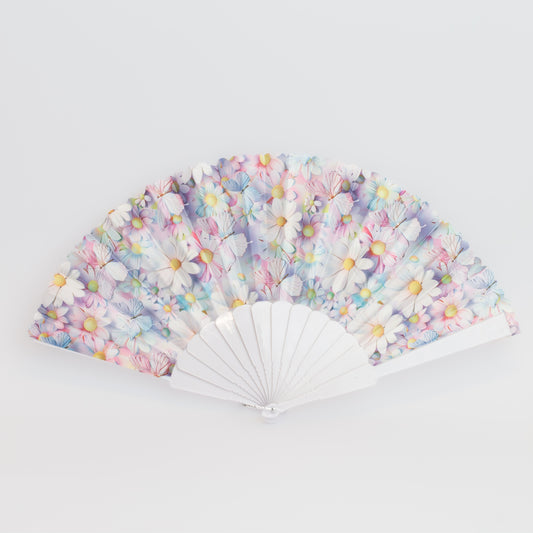 Evantai pliabil ușor, 23 cm, floral - Delicat