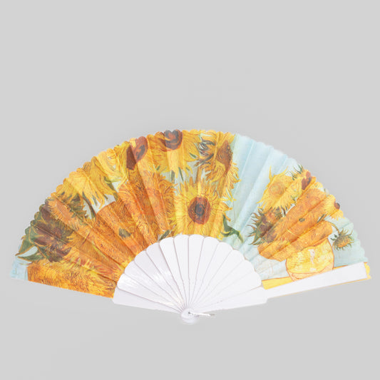 Evantai pliabil ușor, 23 cm, motiv art - Floarea Soarelui