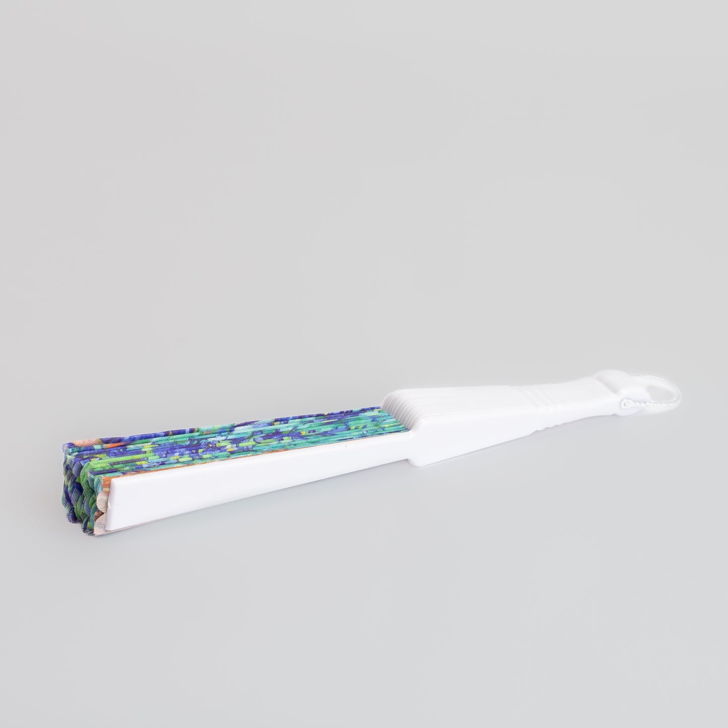 Evantai pliabil ușor, 23 cm, motiv art - Flori Albastre