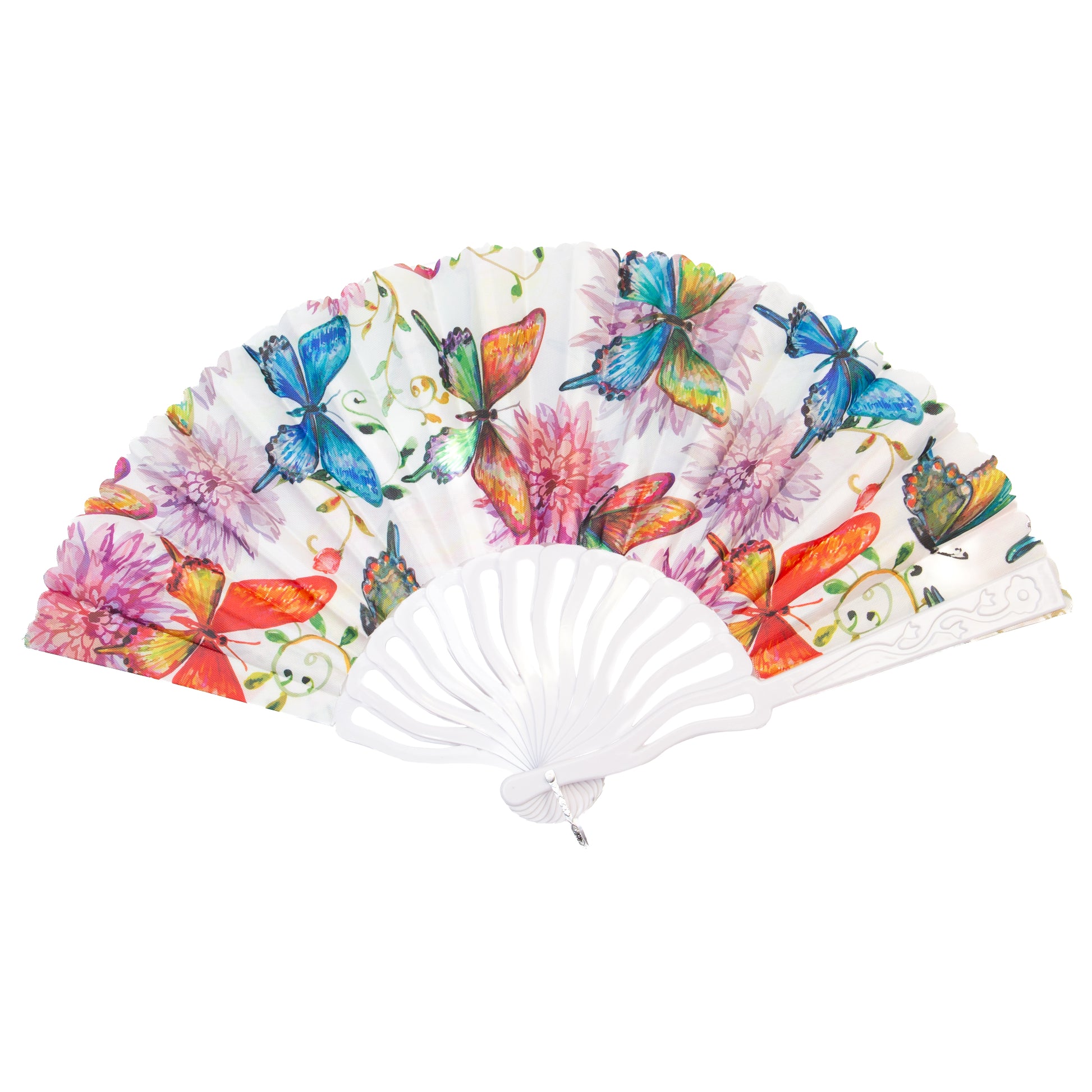 Evantai pliabil ușor, 23 cm, motiv fluturi - Butterfly Bloom