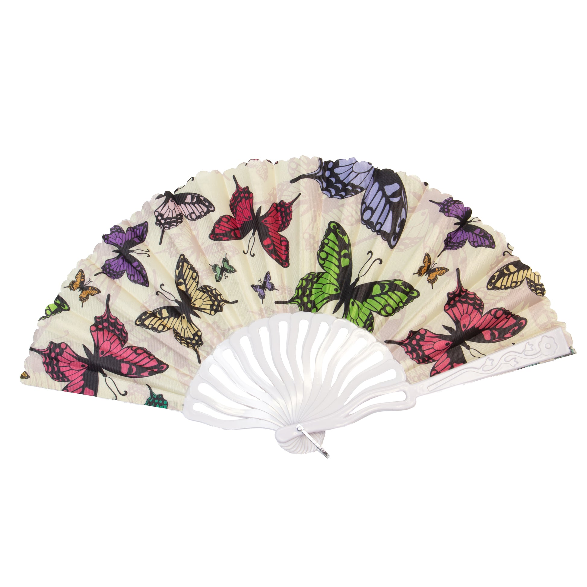 Evantai pliabil ușor, 23 cm, motiv fluturi - Dancing Butterflies