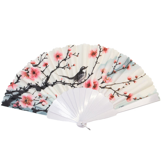 Evantai pliabil ușor, 23 cm, motiv grădină japoneză - Sakura Blossom