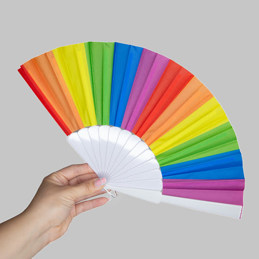 Evantai pliabil ușor, 23 cm, motiv Rainbow - Color Spectrum
