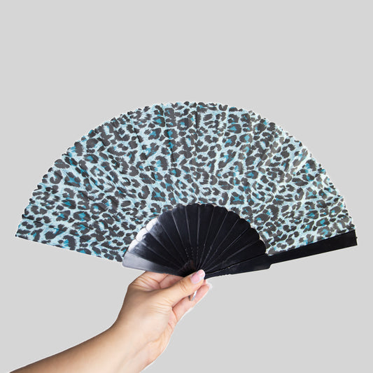 Evantai pliabil ușor, 23 cm, motiv Wild Style - Albastru