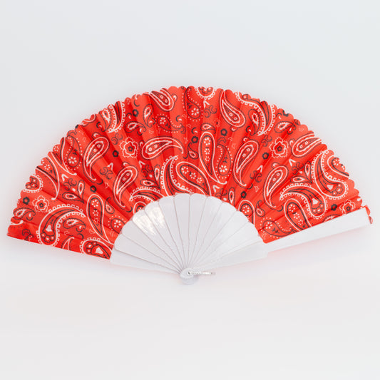Evantai pliabil ușor, 23 cm, paisley - Roșu