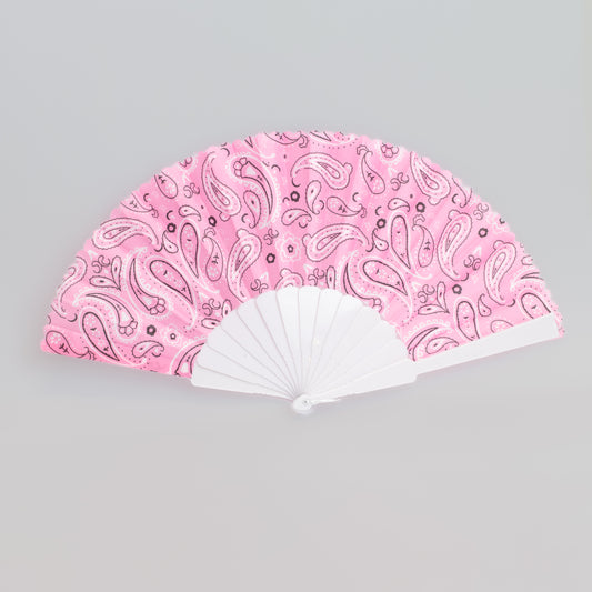 Evantai pliabil ușor, 23 cm, paisley - Roz