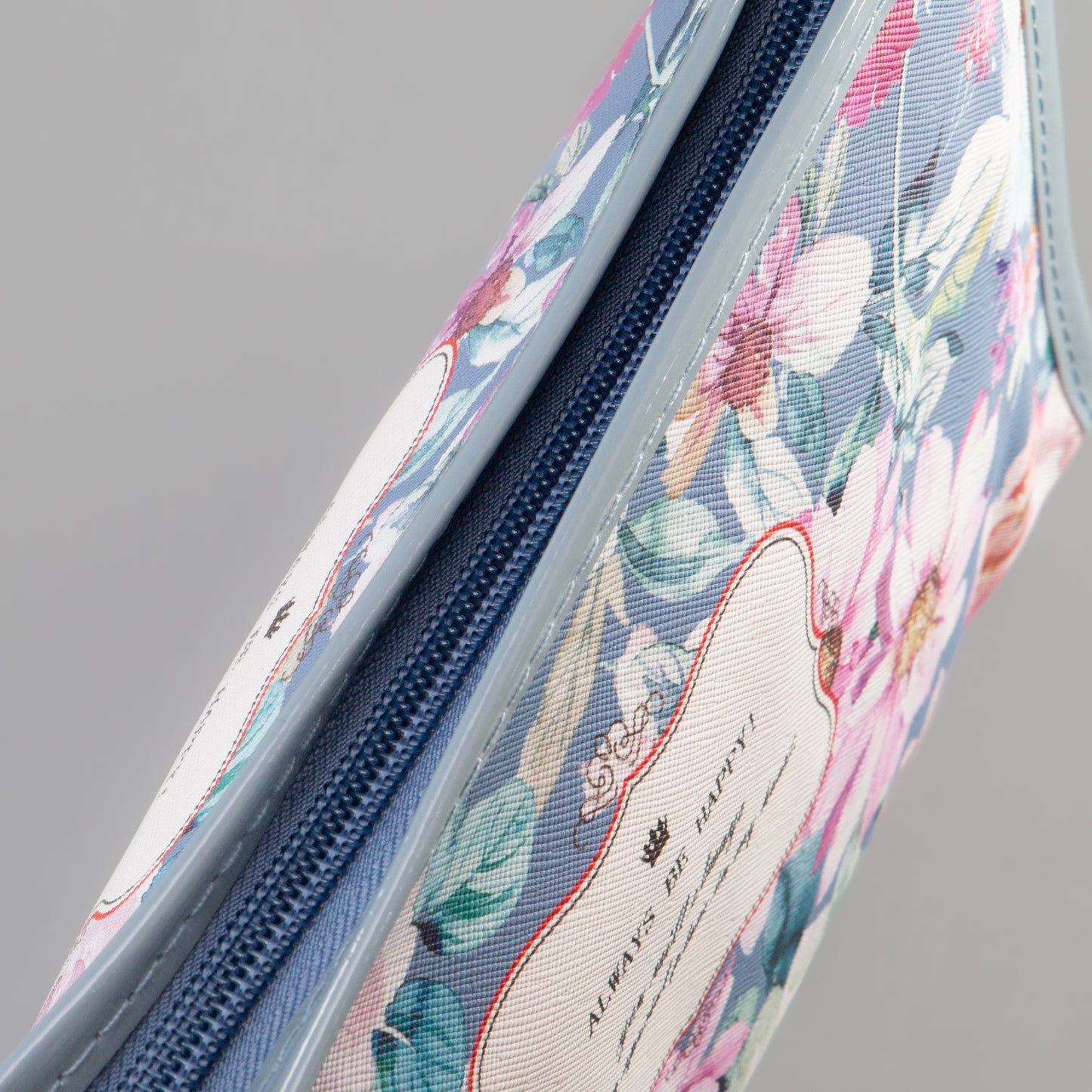 Geantă cosmetice Always be happy - Albastru, Roz