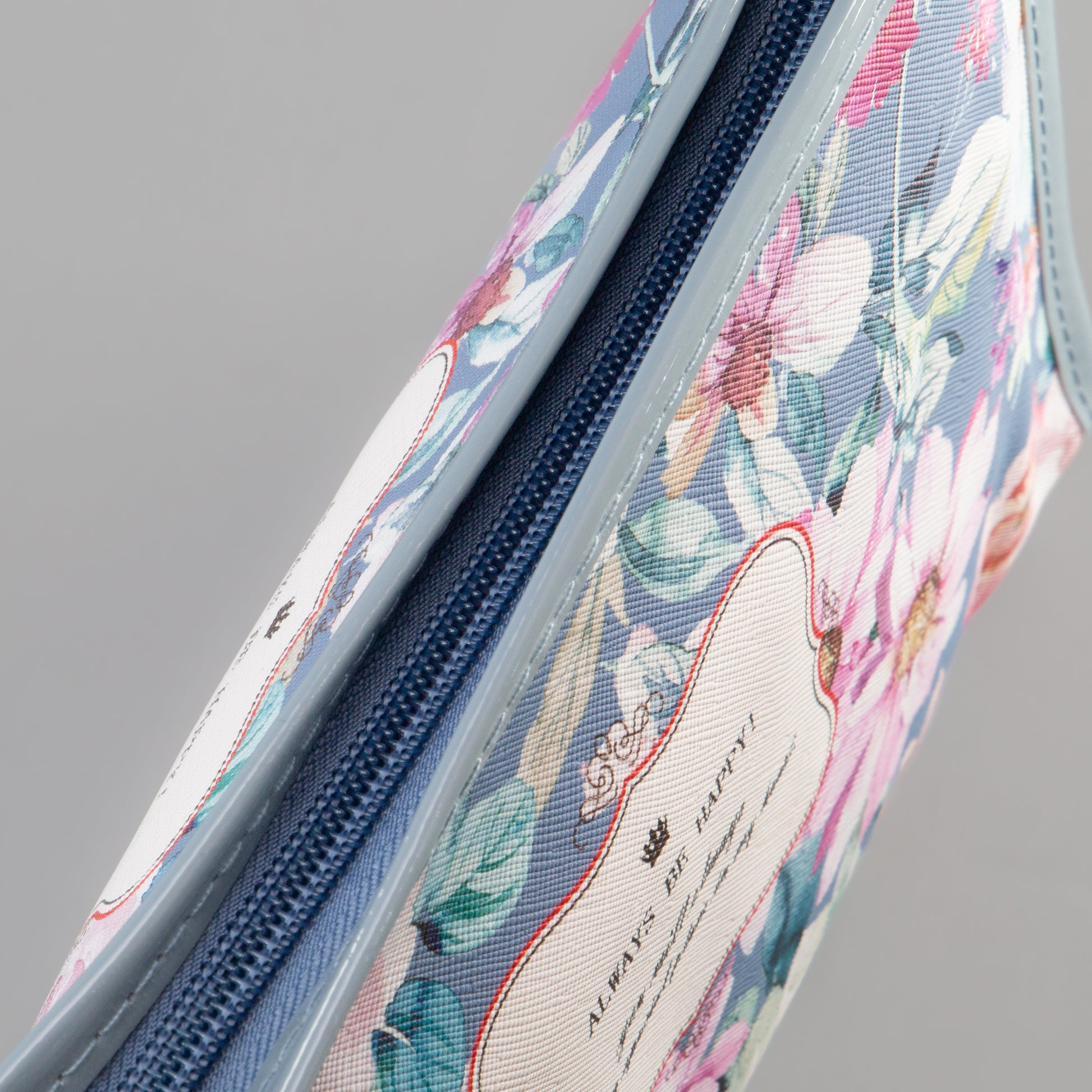 Geantă cosmetice Always be happy - Albastru, Roz