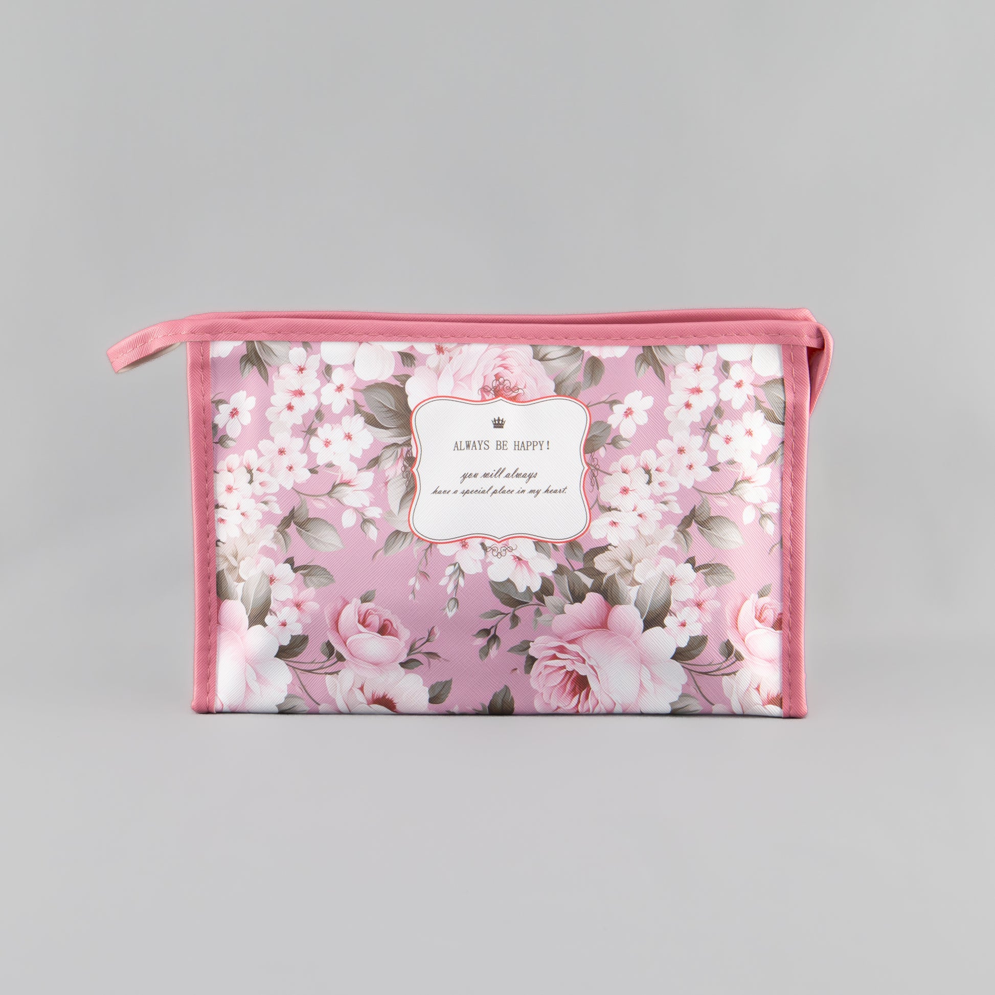 Geantă cosmetice Always be happy - Roz