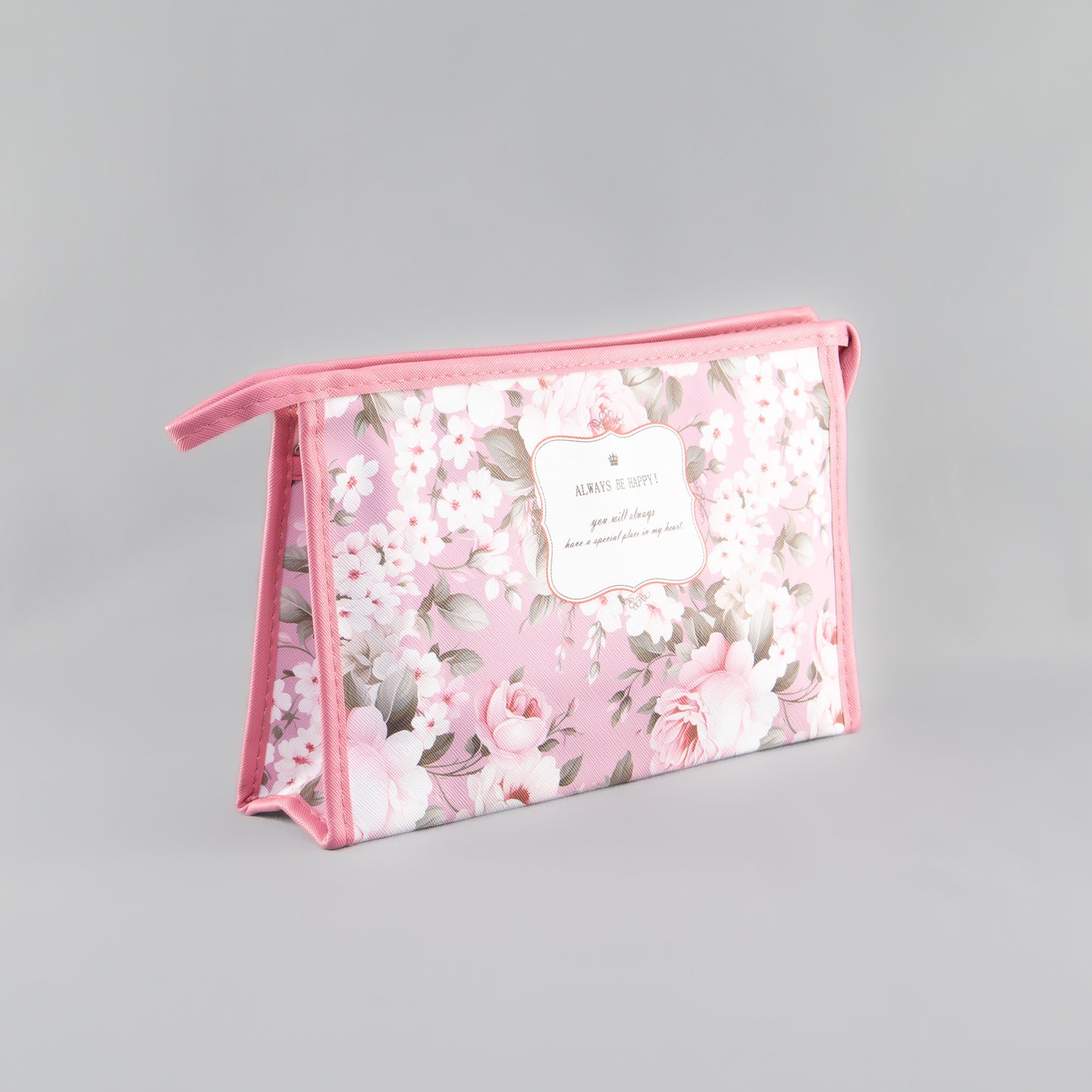 Geantă cosmetice Always be happy - Roz