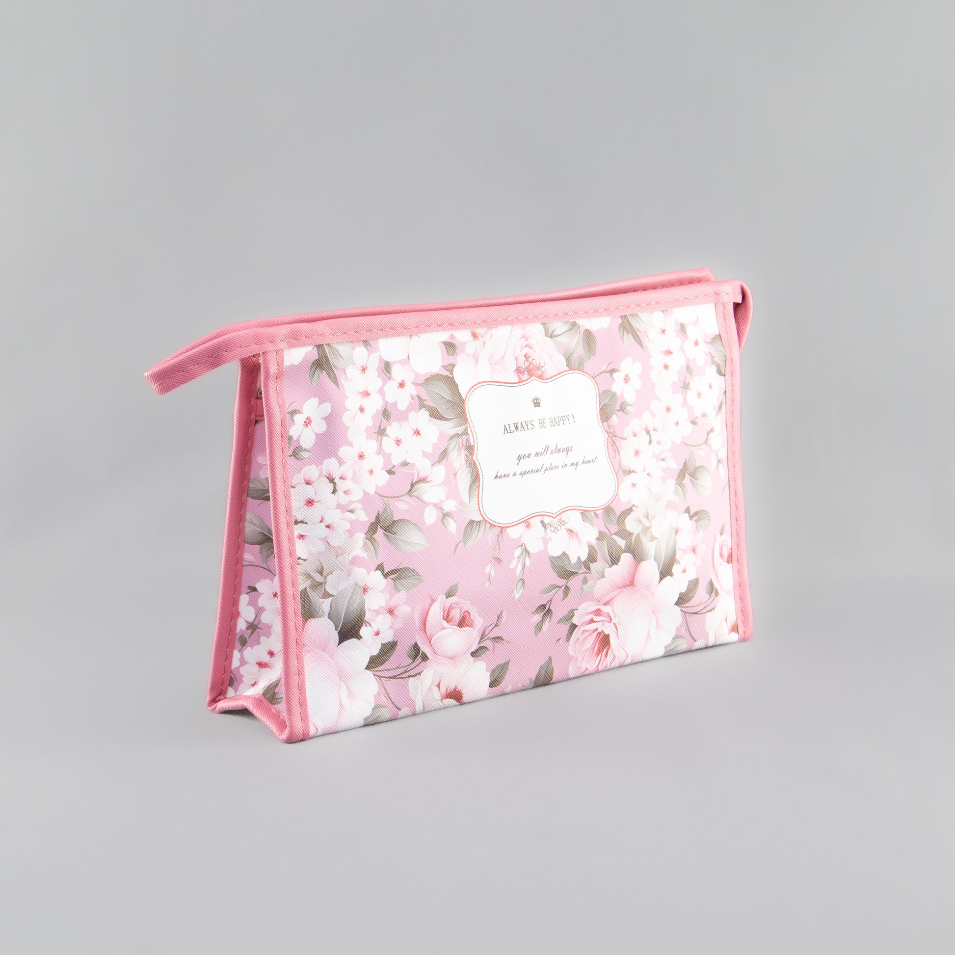 Geantă cosmetice Always be happy - Roz