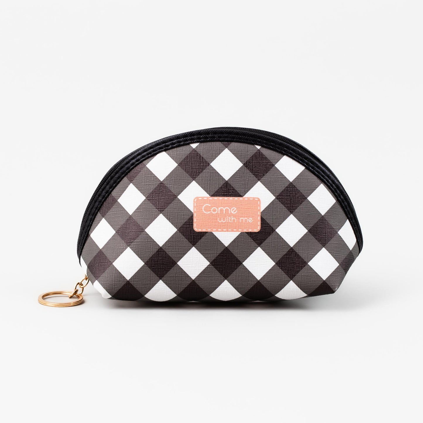 Geantă cosmetice cu imprimeu alb negru - Come With Me