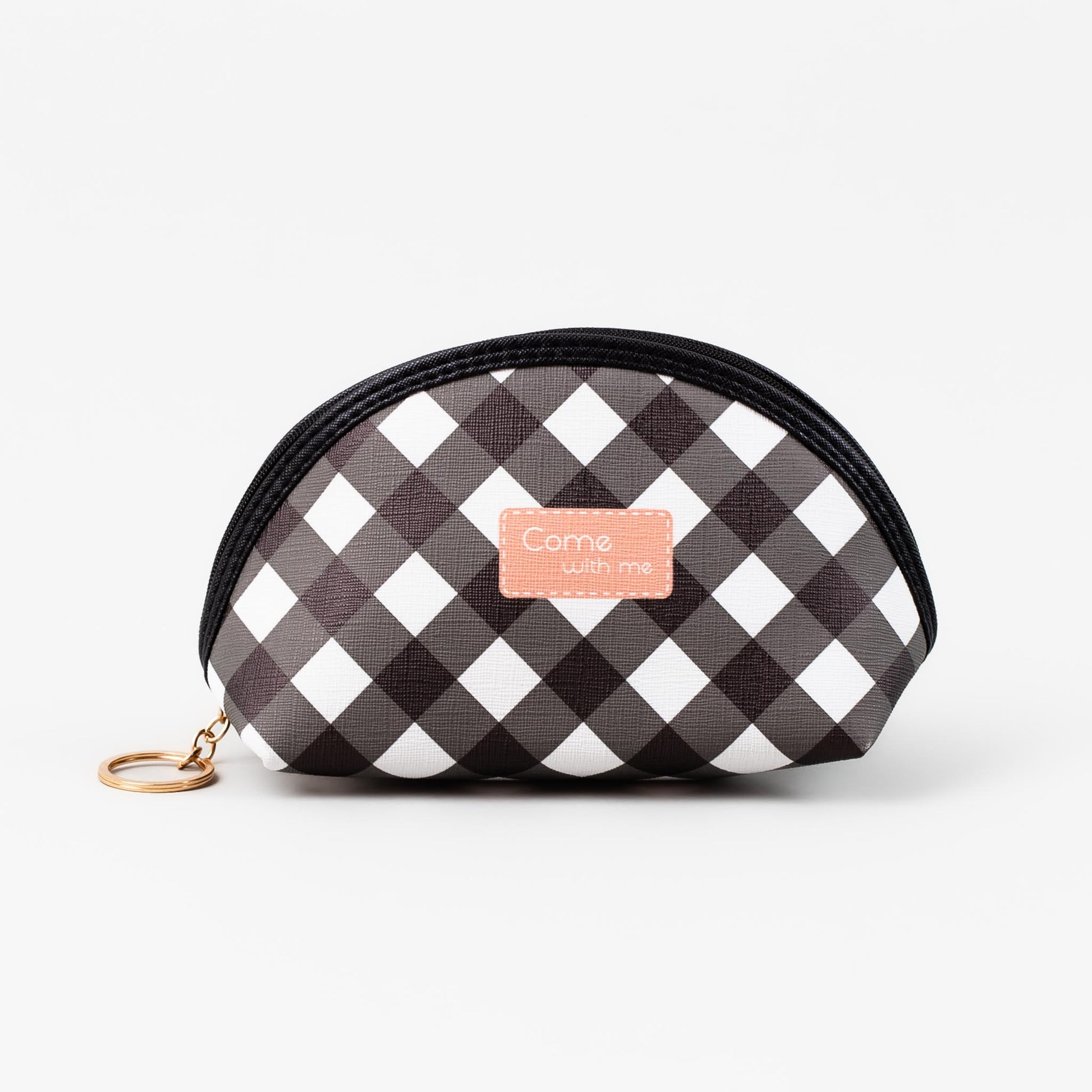 Geantă cosmetice cu imprimeu alb negru - Come With Me