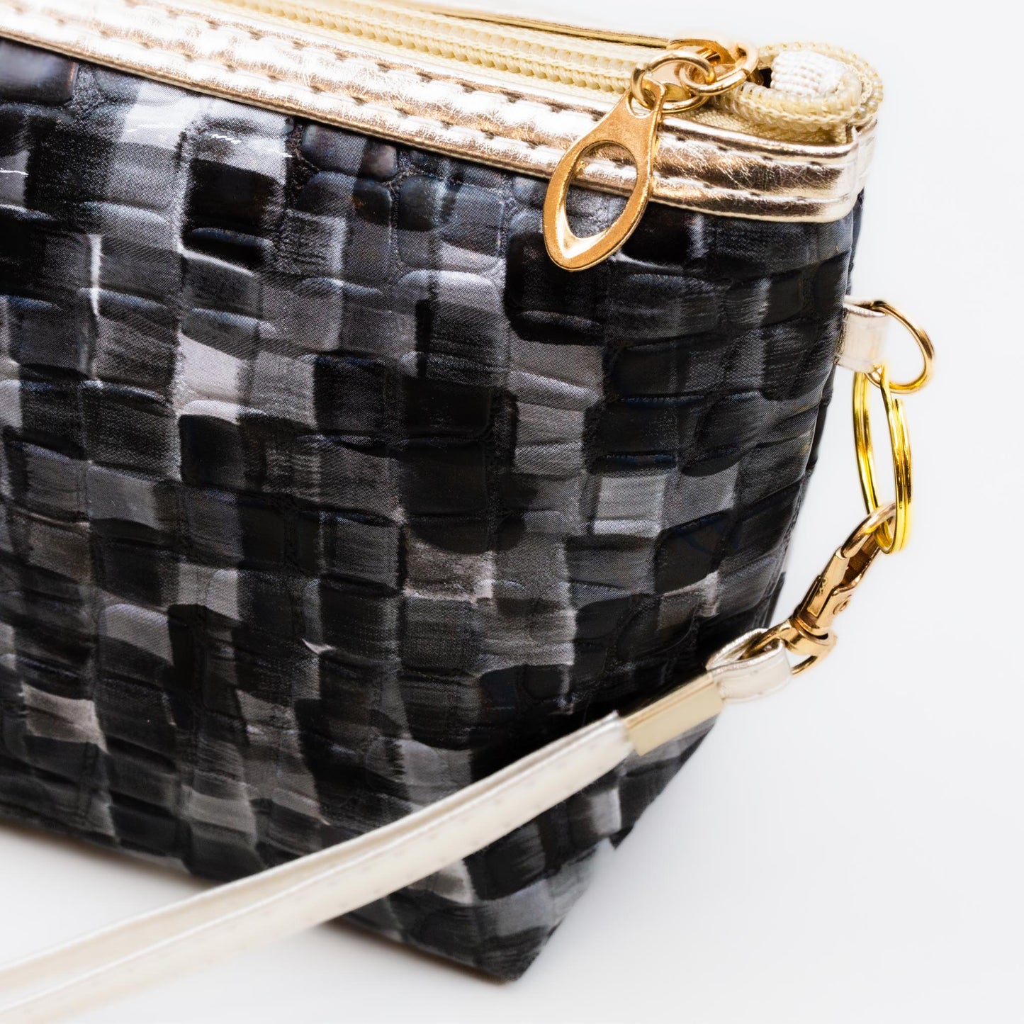 Geantă cosmetice cu imprimeu mozaic - Negru