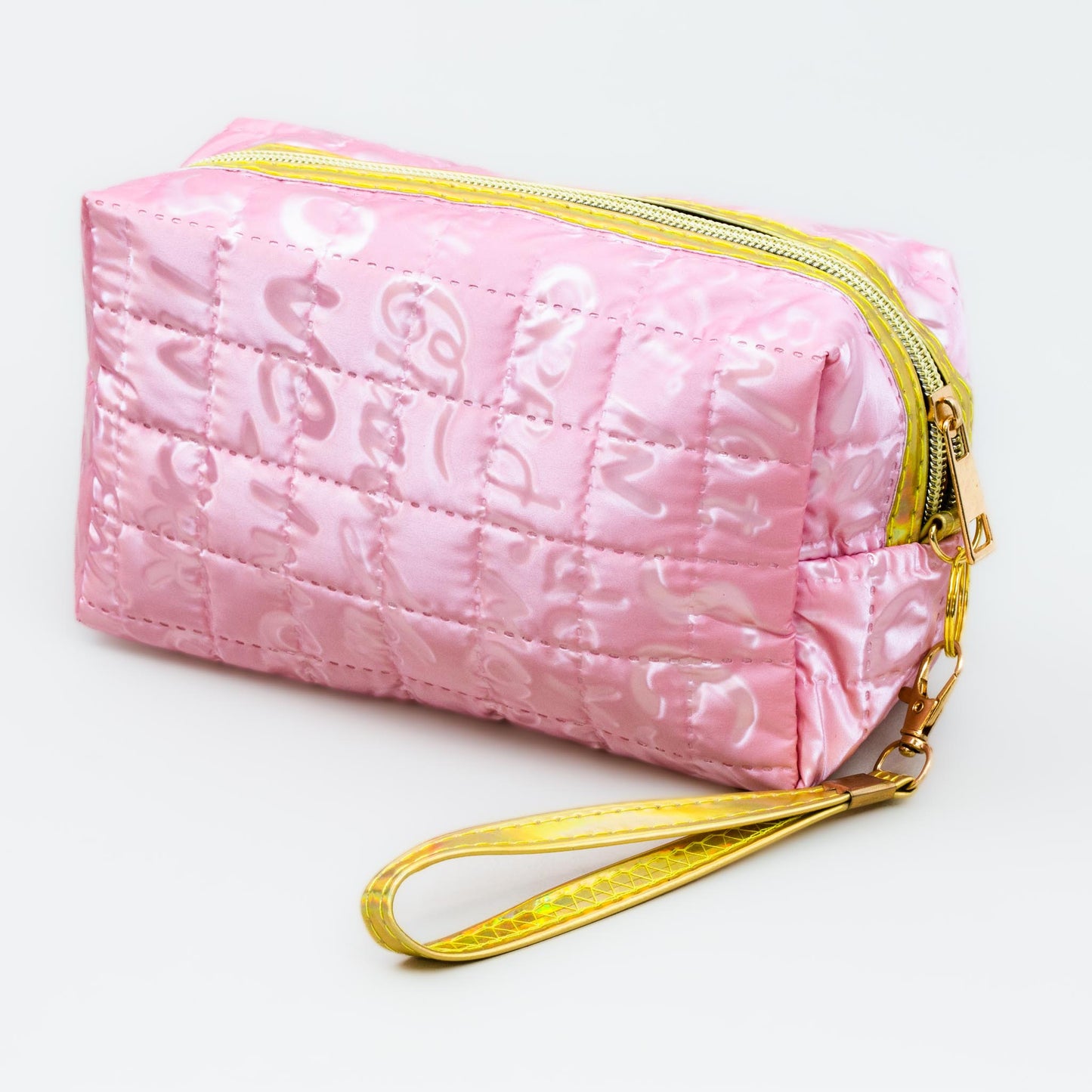 Geantă cosmetice cu textură moale și lucioasă - Peach Iceream