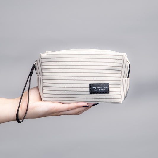 Geantă cosmetice Dungi Chic - Crem