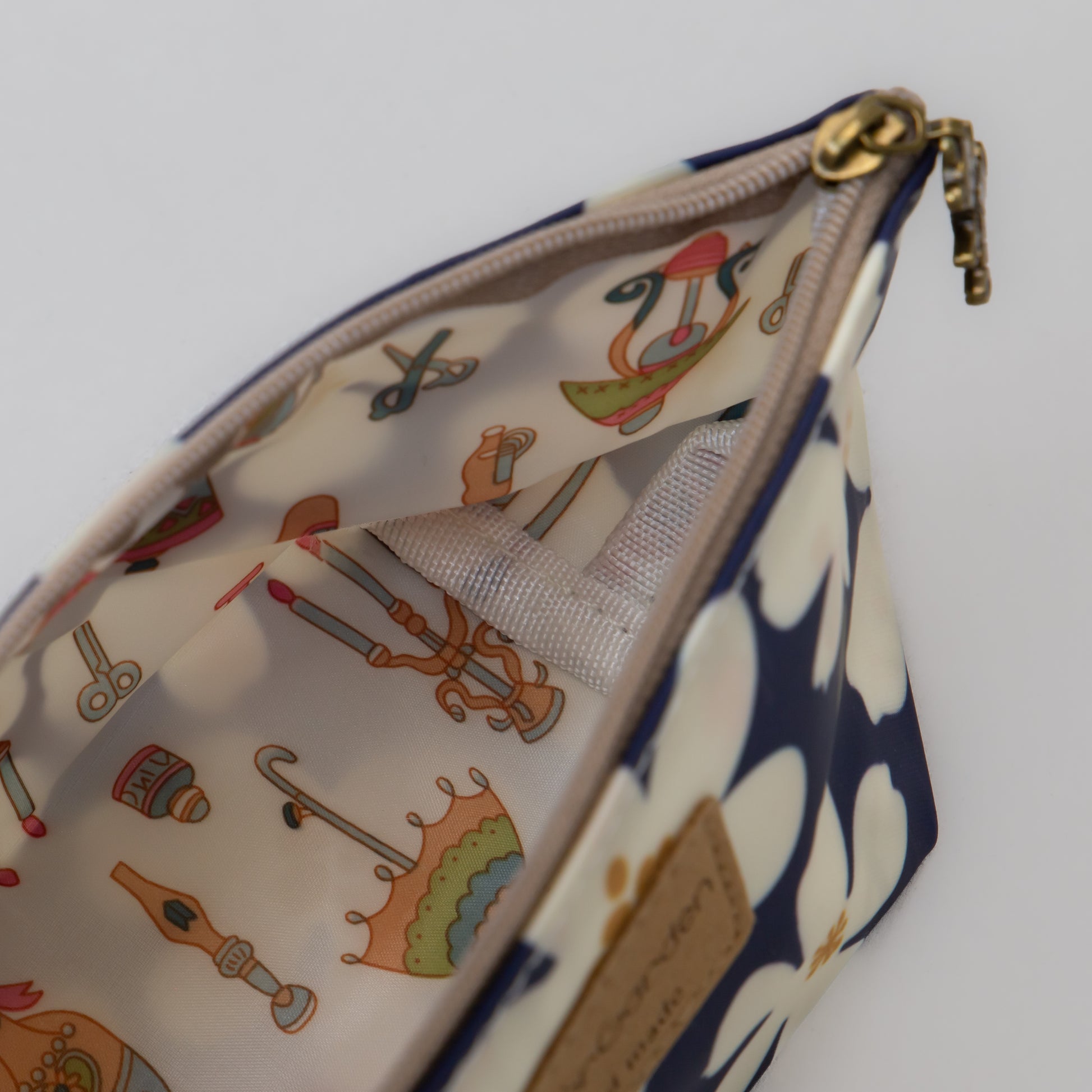 Geantă cosmetice Eden cu imprimeu floral - Albastru, Galben