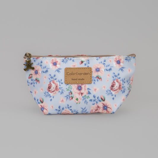 Geantă cosmetice Eden cu imprimeu floral - Albastru
