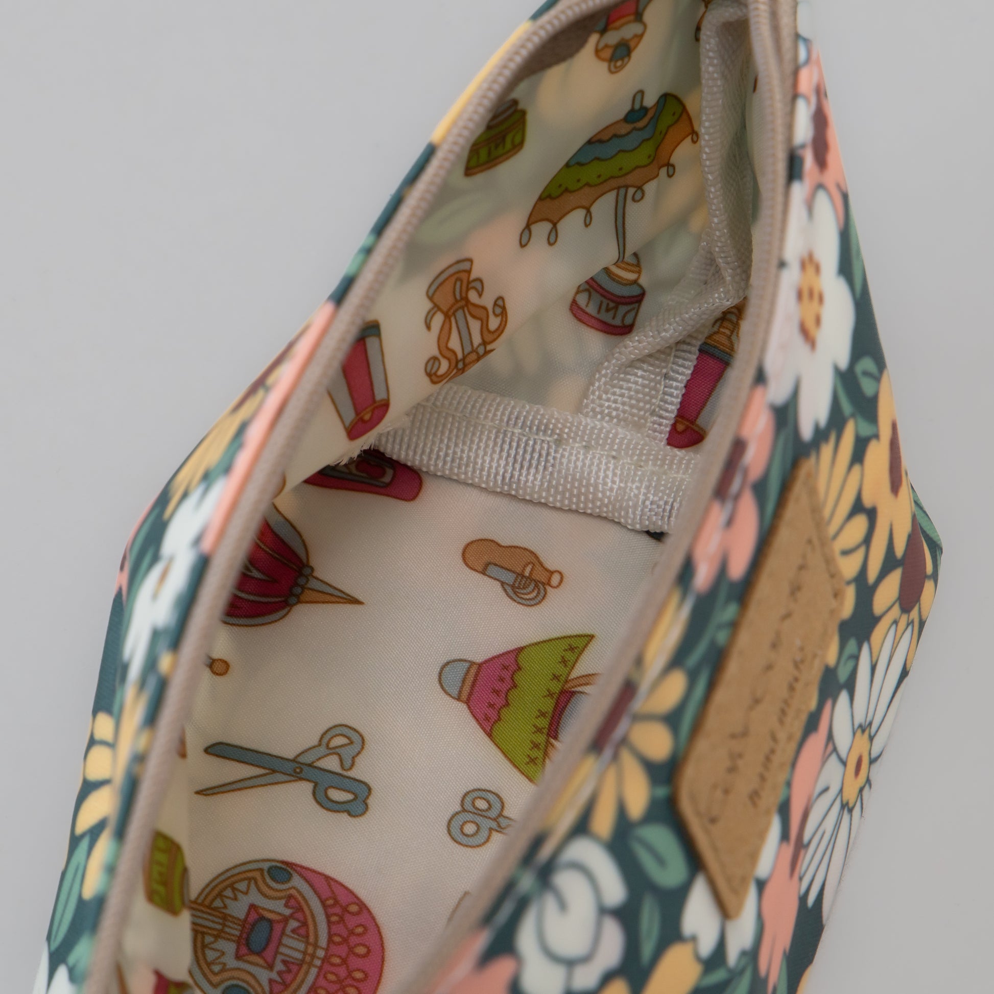 Geantă cosmetice Eden cu imprimeu floral - Verde, Galben