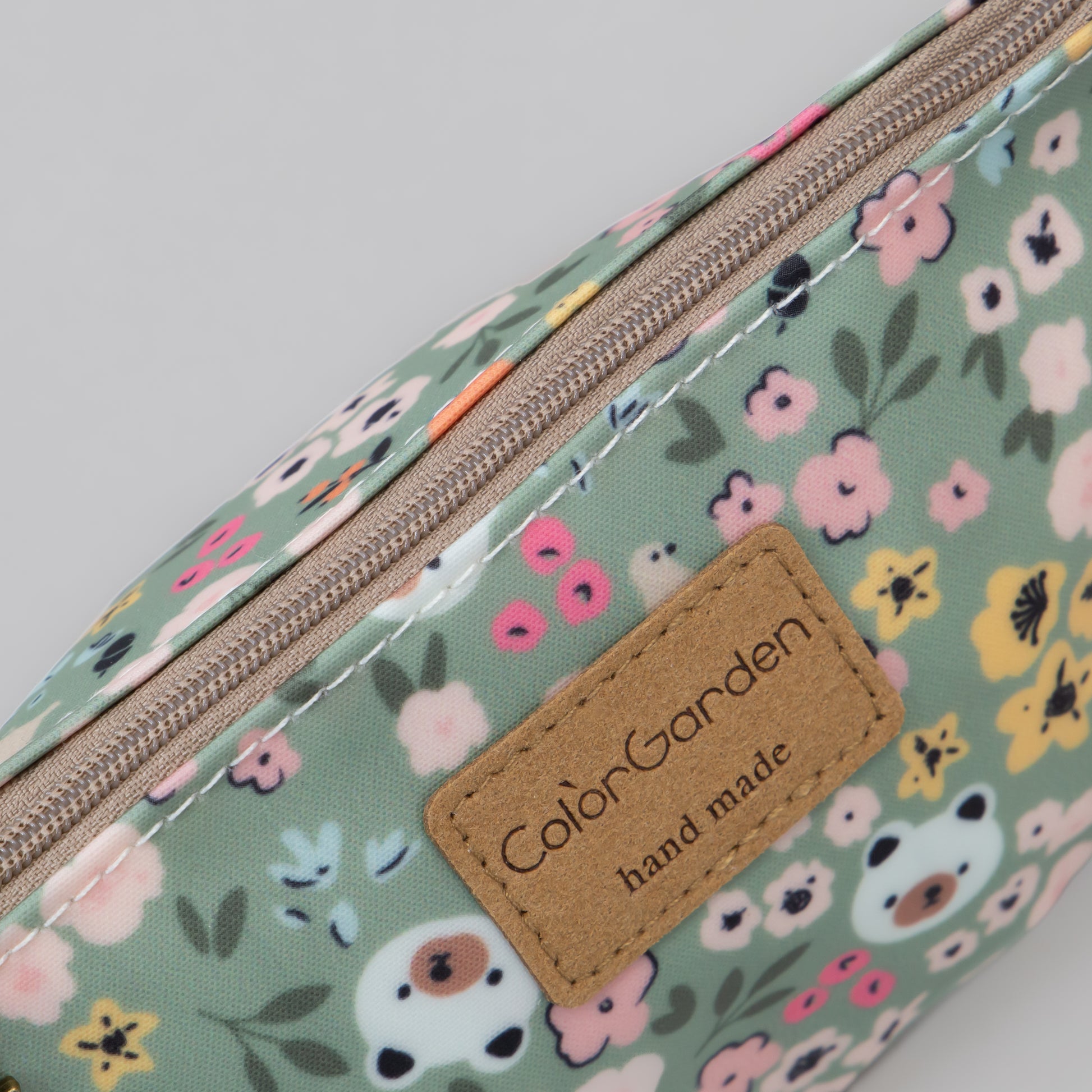 Geantă cosmetice Eden cu imprimeu floral - Verde