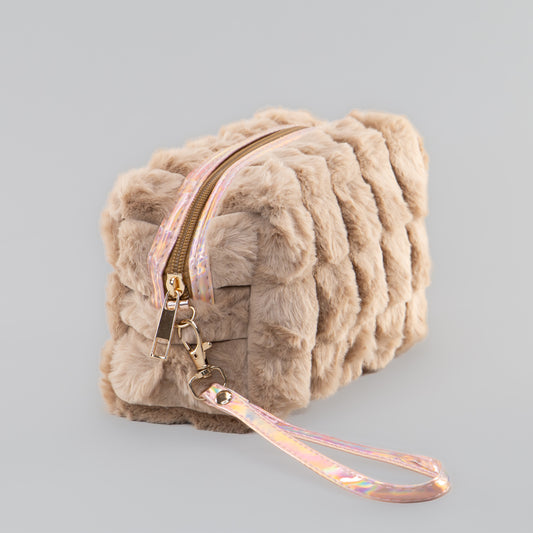 Geantă cosmetice pufoasă - Maro