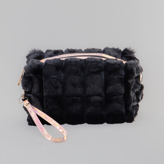 Geantă cosmetice pufoasă - Negru