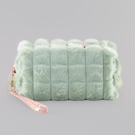 Geantă cosmetice pufoasă - Verde