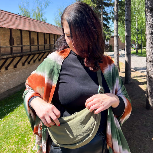 Geantă semilună comfort - Verde