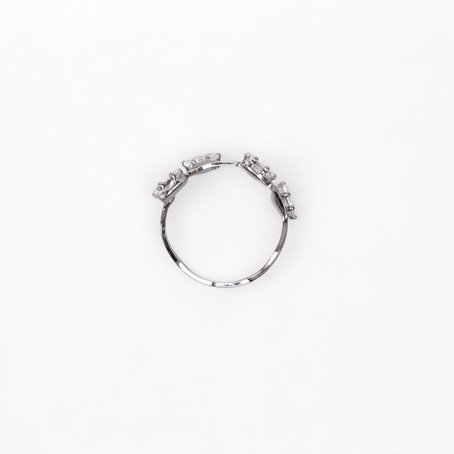Inel ondulat cu pietre delicate - Gri Antracit