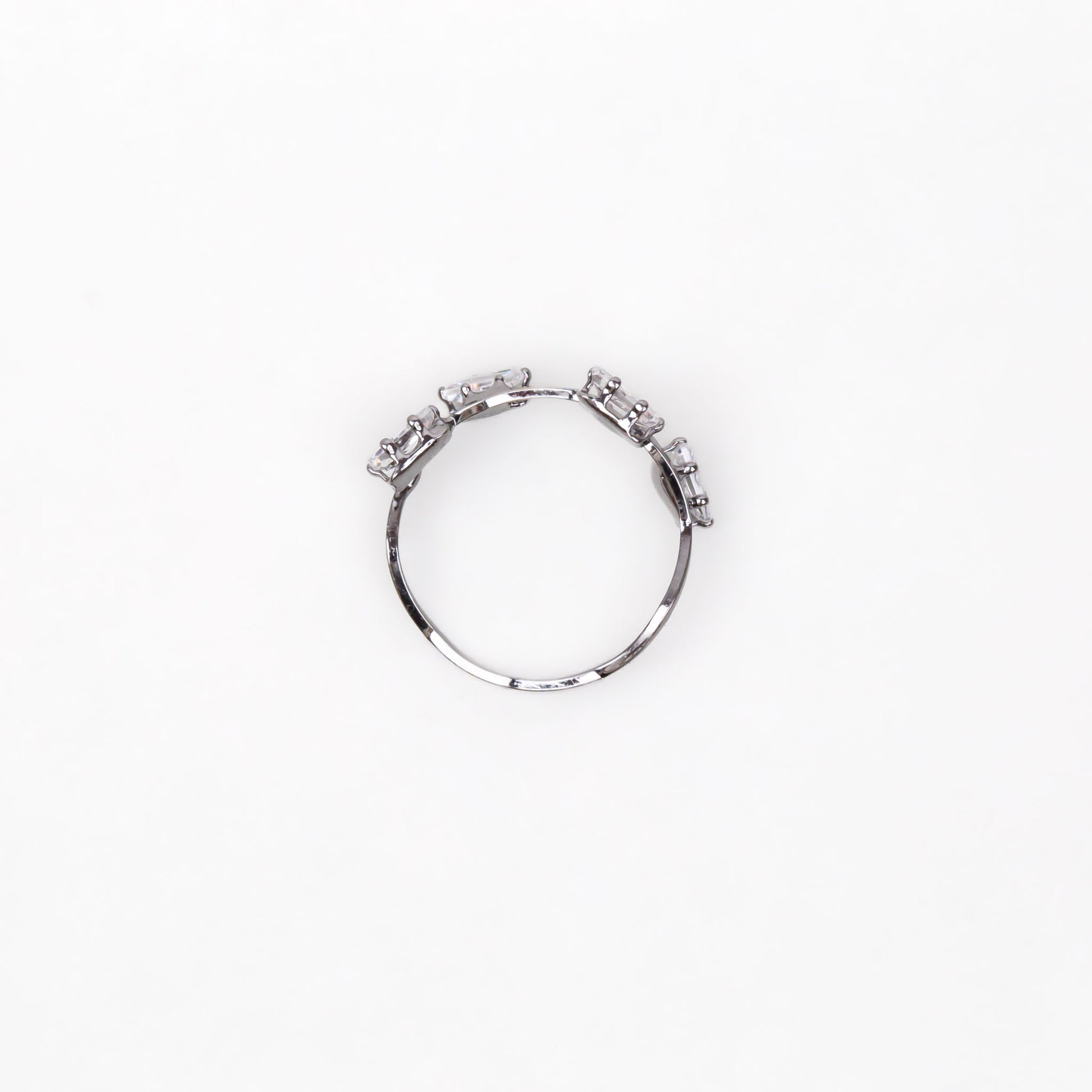 Inel ondulat cu pietre delicate - Gri Antracit