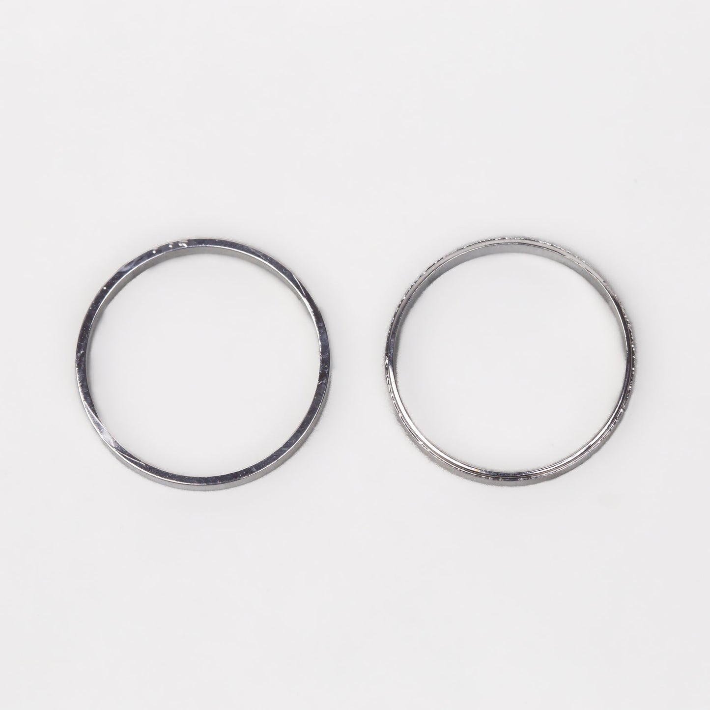 Inele simple în stil minimal, set 2 buc - Argintiu