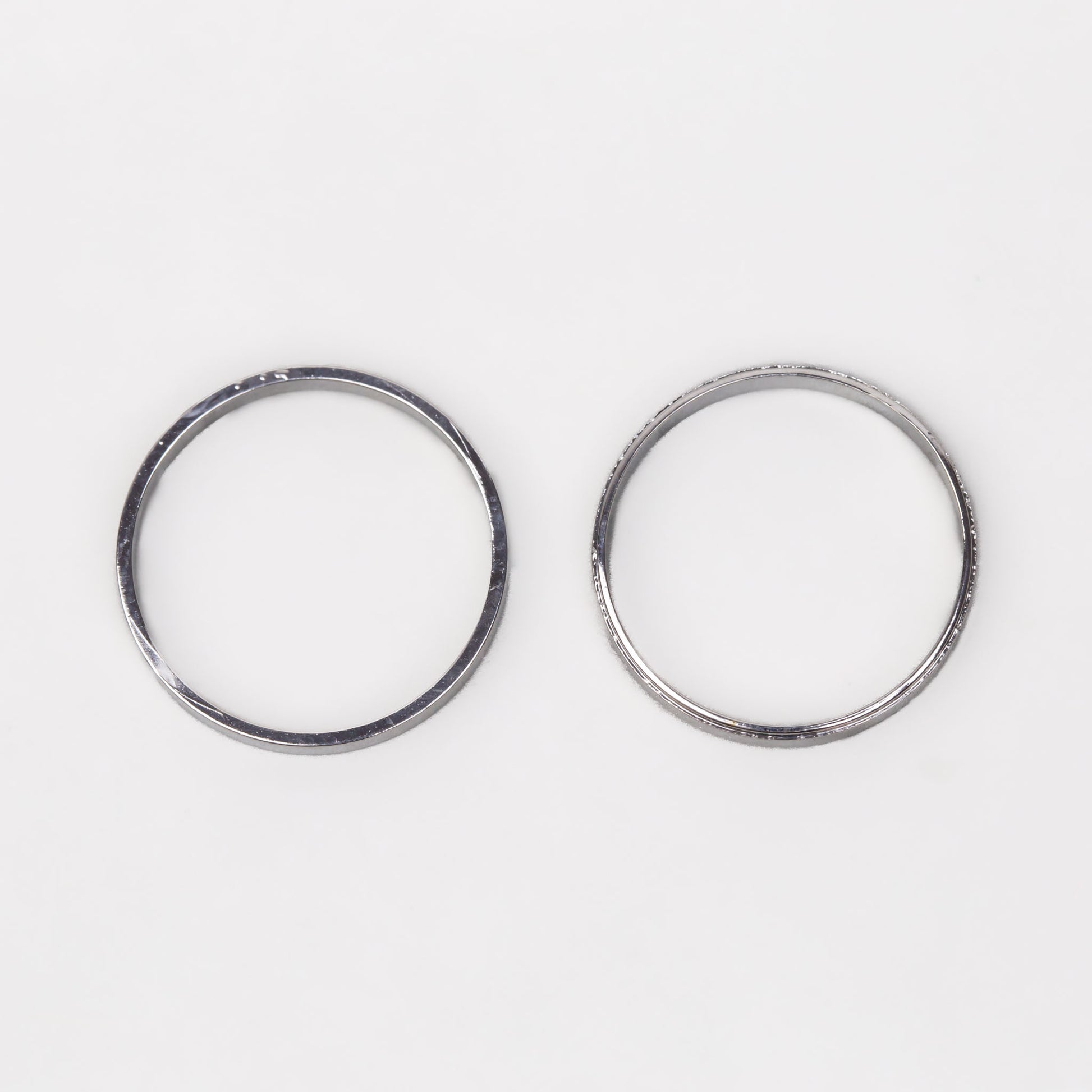 Inele simple în stil minimal, set 2 buc - Argintiu