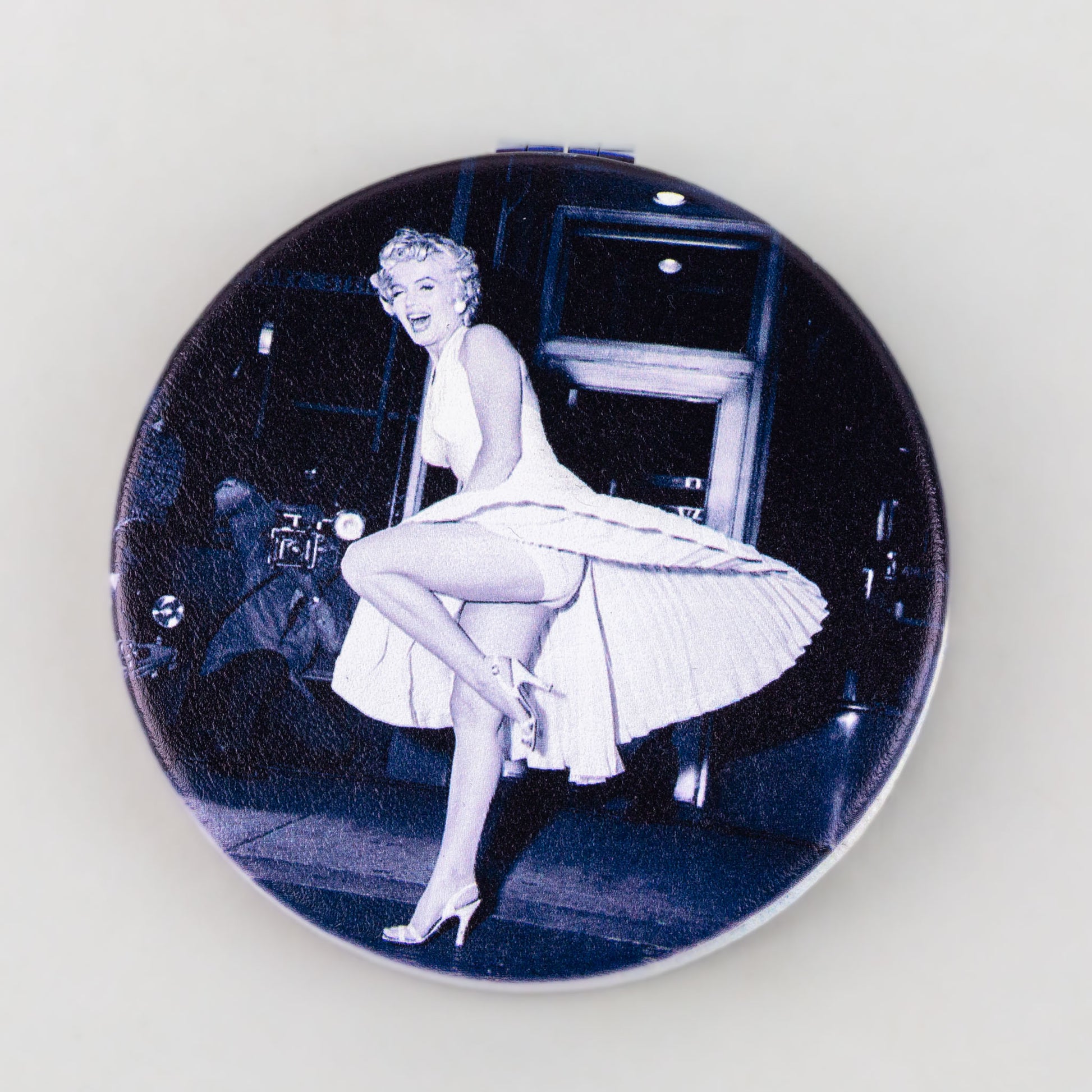 Oglindă de poșetă, formă rotundă cu 2 părți și imprimeu Marylin - 12