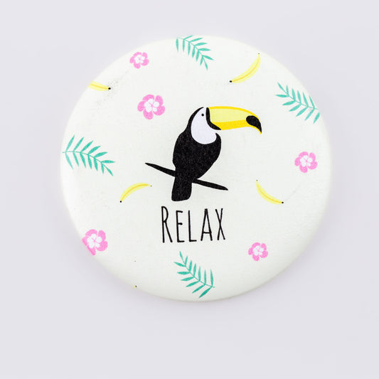 Oglindă de poșetă, formă rotundă cu o parte, model relax - Toucan