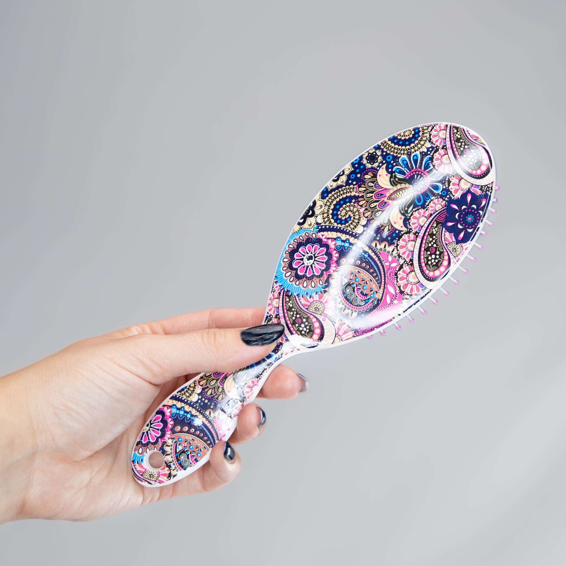 Peria de păr ovală Mystic Bloom - Albastru, Roz