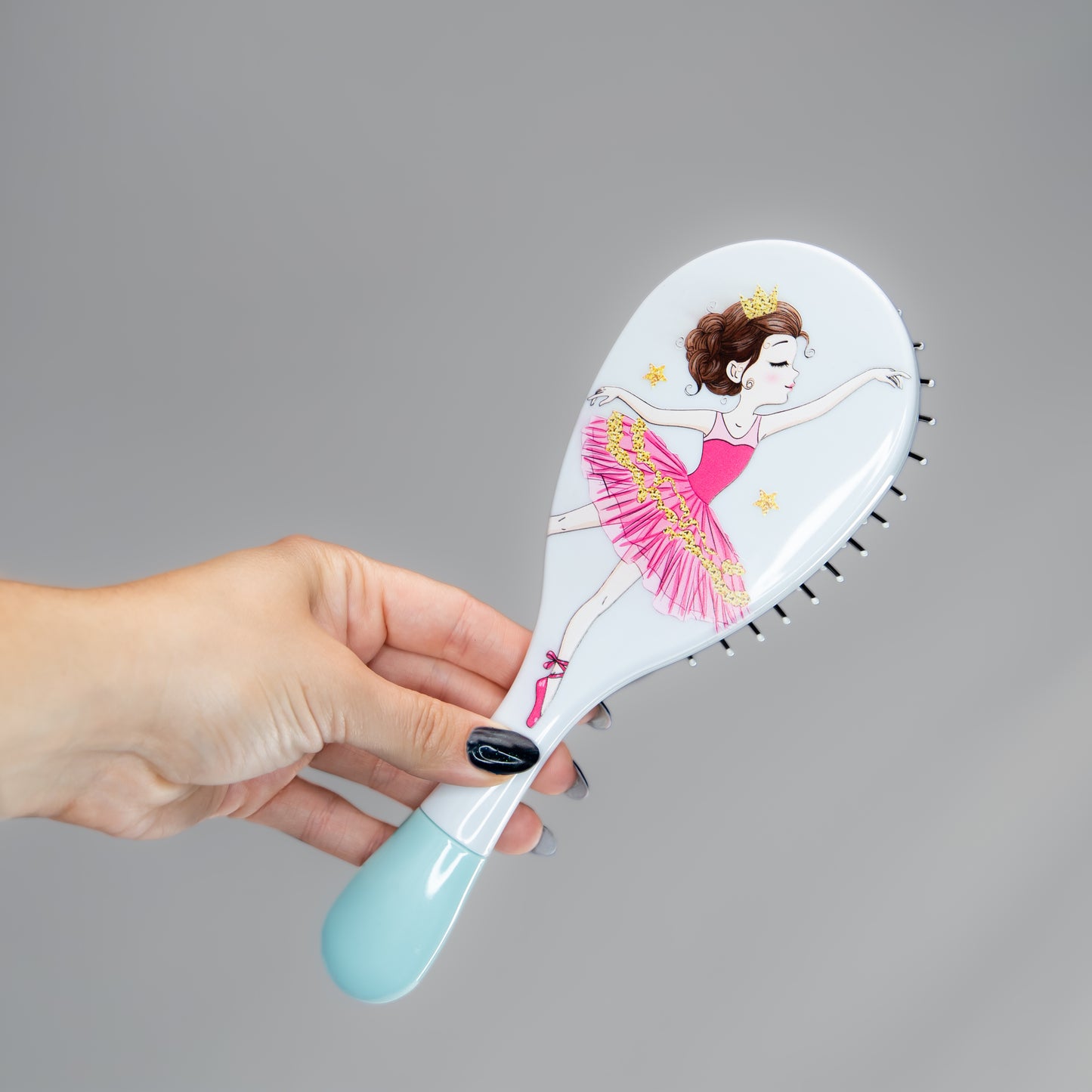 Perie de păr ovală cu imprimeu Visuri de balerină - Albastru